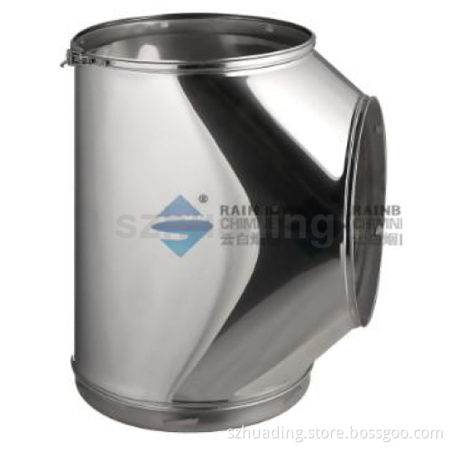 CE Double wall stainless steel 90 degree tee with insulation